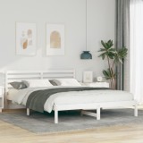 VidaXL Cadru de pat cu headboard Alb 160 x 210 cm Lemn de brad solid