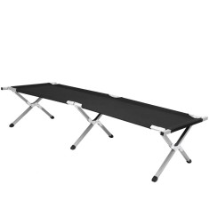 Pat pliant pentru camping, structura metalica, 190x74x42cm, 150kg, negru Household NewTrend