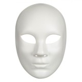 Masca Carnaval, Full Face, Plastic, Alb