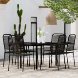 VidaXL Set de mobilier pentru grădină, 7 piese, negru