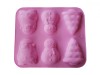 Forma silicon 6 cavitati, Turta dulce, Prajituri, Briose, Roz, 29 cm, 272COF