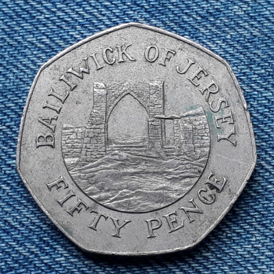 3g - 50 Pence 1988 Jersey / insula foto