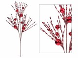 Crenguta rosie cu clopotei Craciun 75 cm