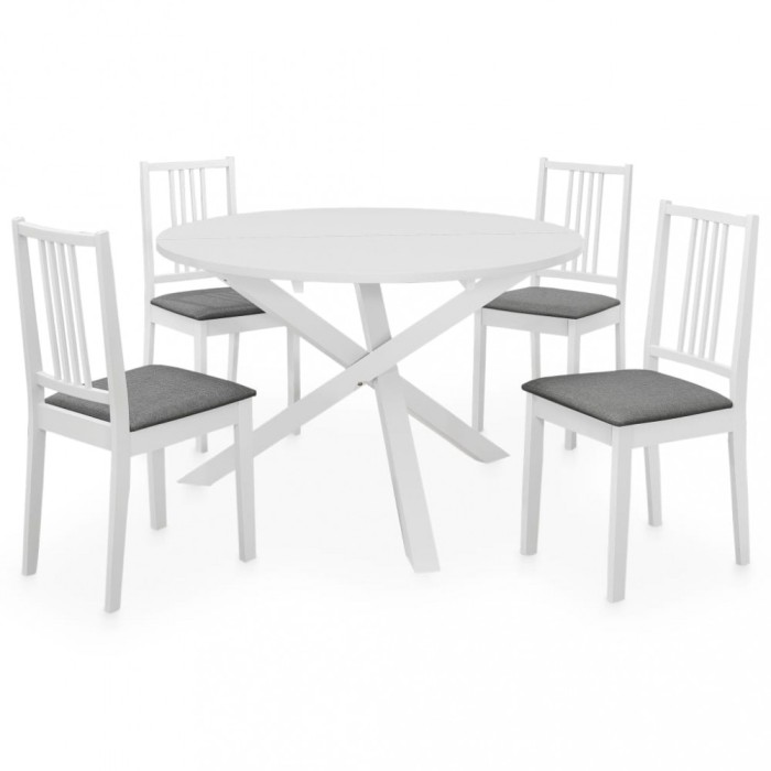 Set mobilier de bucătărie, 5 piese, alb, MDF