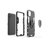 Husa Capac Silicon / Stand cu Magnet si Inel 360, Apple iPhone X / Xs, Negru