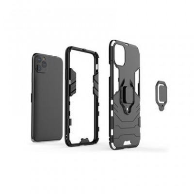 Husa Capac Silicon / Stand cu Magnet si Inel 360, Apple iPhone X / Xs, Negru foto