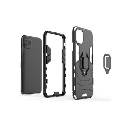 Husa Capac Silicon / Stand cu Magnet si Inel 360, Xiaomi Redmi 9T / Poco M3, Negru