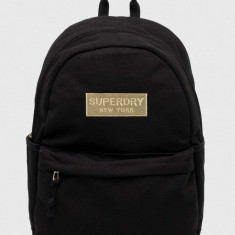 Superdry rucsac femei, culoarea negru, mare, neted