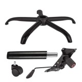 Set placuta balans metalica 22 cm x 15 cm, baza 64 cm, rola universala si cilindru piston, gaz, pentru scaune birou, negru, 35 cm
