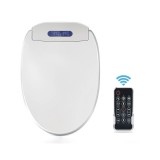 Capac WC inteligent cu funcție de bideu &ndash; model lung 49&ndash;52 cm, Spălare, uscare, &icirc;ncălzire colac, UV, telecomandă