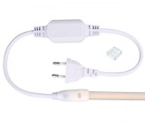 Cablu Alimentare Banda LED COB 220V, 50cm, Alb, IP65, Conector Direct Priza, Interior/Exterior, Durabil, CE, RoHS