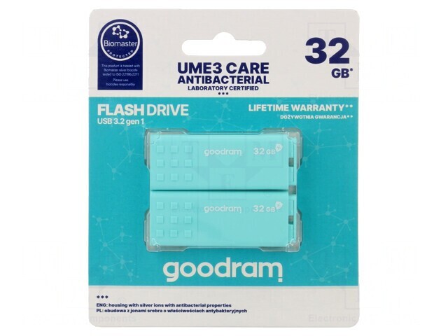 Stick USB 3.2 32GB USB A Verde Mentă