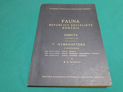 FAUNA REPUBLICII SOCIALISTE ROM&amp;Acirc;NIA / INSECTA/ VOL. IX / FASCICULA 6/1969 foto