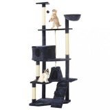 Cumpara ieftin Ansamblu pentru pisici st&acirc;lpi din funie sisal, albastru 191 cm