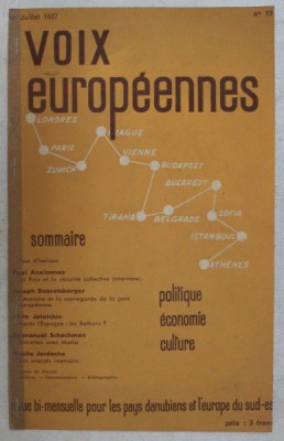 VOIX EUROPEENNES , 2e ANNEE , No. 13 , JUILLET 1937 foto