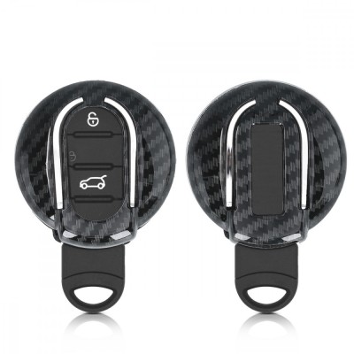 Husa Cheie Auto pentru Mini Cooper - 3 Butoane, Plastic, Negru, 49073.01 foto