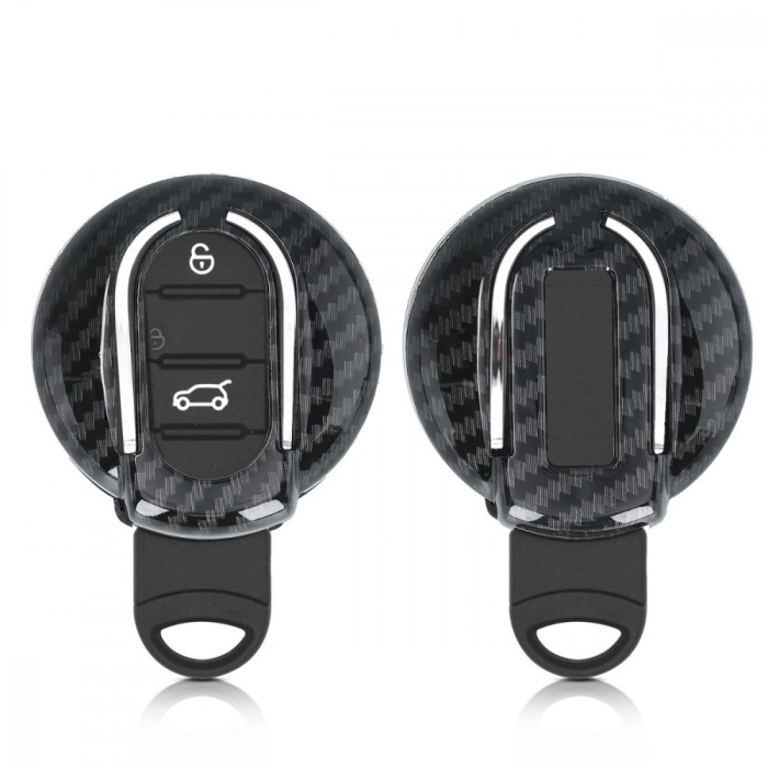 Husa Cheie Auto pentru Mini Cooper - 3 Butoane, Plastic, Negru, 49073.01