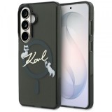 Husa MagSafe pentru Samsung Galaxy S26 S942, Karl Lagerfeld, IML Choupette Karl Script Logo, Neagra