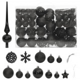 Set globuri de Craciun 111 buc., negru, polistiren GartenMobel Dekor, vidaXL