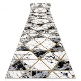 Exclusiv EMERALD traversa 1020 glamour, stilat, marmură, triunghiurile negru / aur, 100 cm