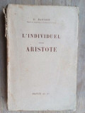 L&#039;individuel chez Aristote- D.Badareu