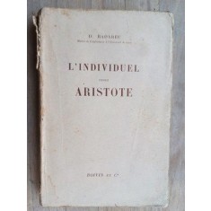 L&#039;individuel chez Aristote- D.Badareu