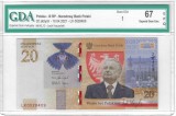 POLONIA 20 ZLOTI 2021 , P- 195a , LECH Kaczynski. It is Worth Being a Pole , Gradata GDA : 67 Superb Gem UNC
