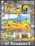 Cumpara ieftin DB1 Fauna Africana Savana Kyrgysztan Lei Elefanti Rinoceri Antilope MS II MNHndt, Nestampilat