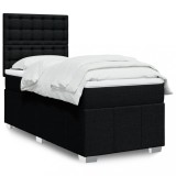 VidaXL Pat box spring cu saltea, negru, 90x200 cm, textil 3291567