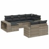 Set canapele de gradina cu perne 10 piese gri deschis poliratan