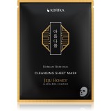 KORIKA Korean Heritage Jeju Honey &amp; AHA-BHA Complex Cleansing Sheet Mask mască cu efect de curățare 25 g