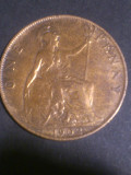 One 1 penny peny peni 1902, Anglia, stare EF-/EF (poze)