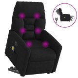 Cumpara ieftin Fotoliu masaj rabatabil electric cu ridicare, negru, microfibră