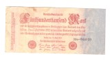 Bancnota Germania 500000 mark/marci 23 iulie 1923, unifata, seria cu 6 cifre, circulata, mica pata