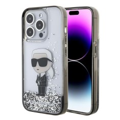 Husa Karl Lagerfeld iPhone 15 Pro Max Hardcase Liquid Glitter, Ikonik, transparent, KLHCP15XLKKNSK foto