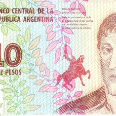 Bancnota Argentina 10 Pesos (2016) - P360 UNC ( serie A )