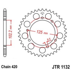 Pinion spate 48 dinti pas lant 420 &ndash; Derbi Senda 50 R (03-04) - Senda 50 R DRD (07-10) - Senda 50 SM DRD Pro (07-15) - Rieju RR