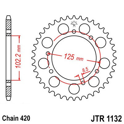 Pinion spate 48 dinti pas lant 420 &ndash; Derbi Senda 50 R (03-04) - Senda 50 R DRD (07-10) - Senda 50 SM DRD Pro (07-15) - Rieju RR
