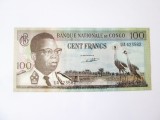 Rara! Congo(Republica Democrata) 100 Francs 1962 in stare foarte buna,bancnota din imagini