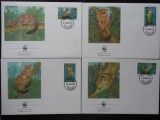 Tanzania-WWF Lemurieni-set complet FDC