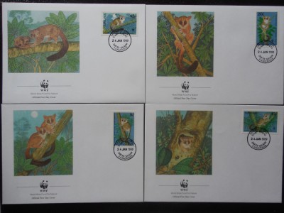 Tanzania-WWF Lemurieni-set complet FDC foto