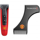 Aparat de tuns pentru barba/mustata Remington MB4128 Manchester United Beard Boss Styler, Lame CaptureTrim, Lame lavabile, Indicator LED, Rosu/ Negru