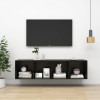 Dulap TV montat pe perete, negru extralucios 37x37x142,5 cm PAL GartenMobel Dekor, vidaXL