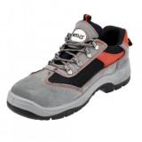 PantofI de lucru marimea 43, bombeu metalic, piele bovina, Gri