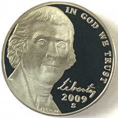 AMERICA 5 CENTS 2009 PROOF LITERA S,(Monticello - Thomas Jefferson.) foto