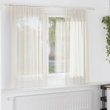 vidaXL Perdele Voile cu buzunare pentru bare 2 buc crem 4102177