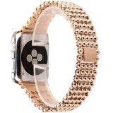 Cumpara ieftin Curea iUni compatibila cu Apple Watch Ultra/SE/8/7/6/5/4/3/2/1, 42mm, Luxury, Otel Inoxidabil, Rose Gold