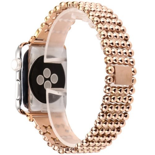 Curea iUni compatibila cu Apple Watch Ultra/SE/8/7/6/5/4/3/2/1, 42mm, Luxury, Otel Inoxidabil, Rose Gold