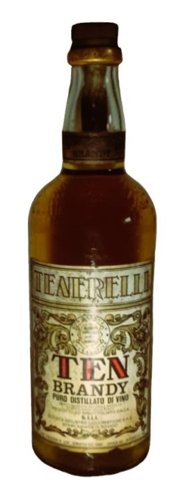 RARE BRANDY TENERELLI. BRANDY PURO DISTILLATO DI VIN, ANII 70 L. 1 GR 40