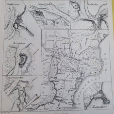 Harta veche cu Dobrogea/ Delta Dunarii/Bugeac (Macin, Constanta, Tulcea etc)